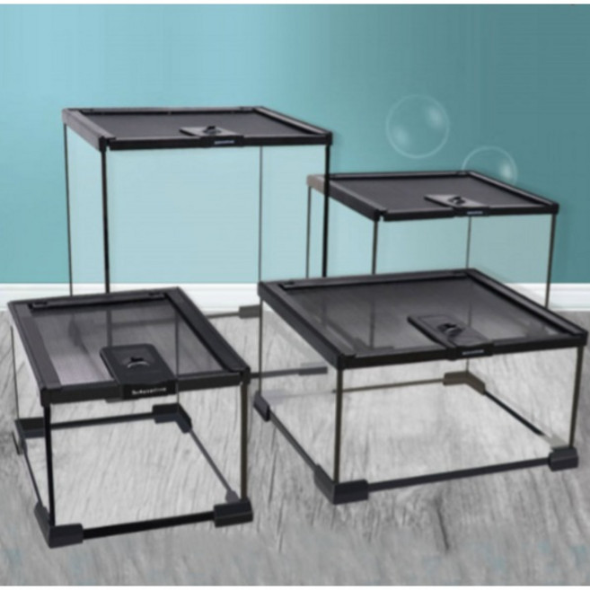 곤충 사육통 파충류 유리 비바리움 곤충보관함 30x30cm 파충류 30 도마뱀 소형 사육장 성체, 1개, A_애완동물 욕조 20x20x15cm