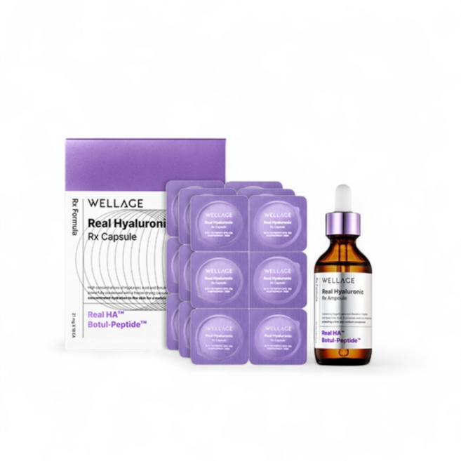웰라쥬 리얼 히알루로닉 캡슐 앰플 시즌4 캡슐 1BOX (18pcs)+ 펩타이드 앰플 55ml, 1개