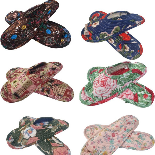 면실내화 퀼트 실내화 어린이집 유치원 교사 덧신 슬리퍼 모던 면실내화 거실화 슬리퍼 퀼트거실화 면슬리퍼 쿠션패드 여름거실화, 1개, 랜덤