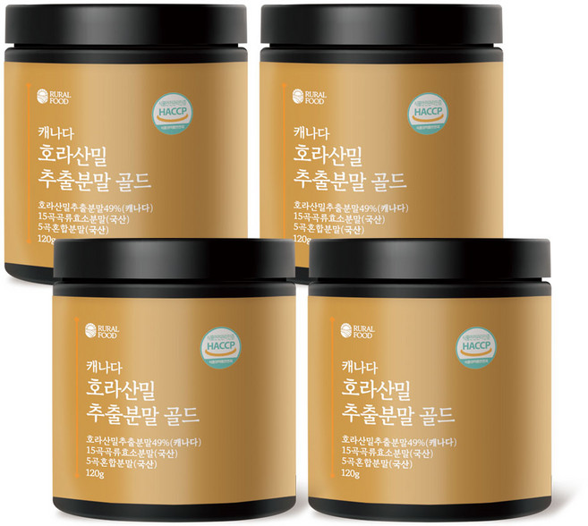 캐나다 카무트 호라산밀 골드 곡물 효소 추출 분말 식약청인증, 4개, 120g