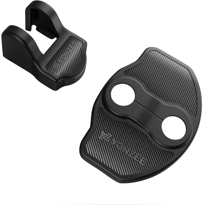 YZ 테슬라 도어락 보호 버클 카본 커버 세트 8개 1세트 방진 녹 방지 캡 모델 3 모델 Y 2025 주니퍼, 블랙 탄소 섬유 무늬