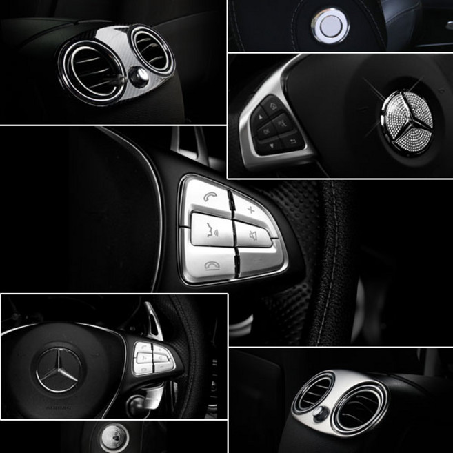 [주주파츠몰] 벤츠 X253 C253 GLC클래스 인테리어 튜닝 패널모음 호환 용품, 08. 핸들테두리포인트몰딩, 01. 카본 (1P)