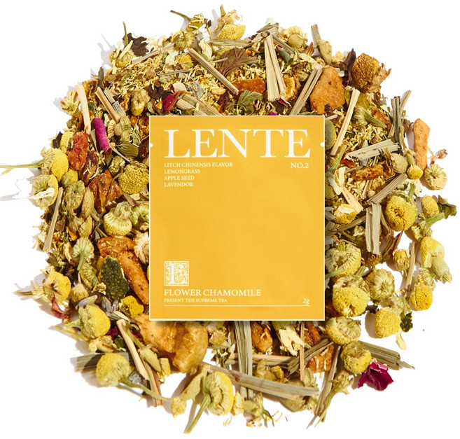 렌테 lente 플라워 캐모마일 선물용 블렌딩 허브차세트, 1세트, 8개입, 2g