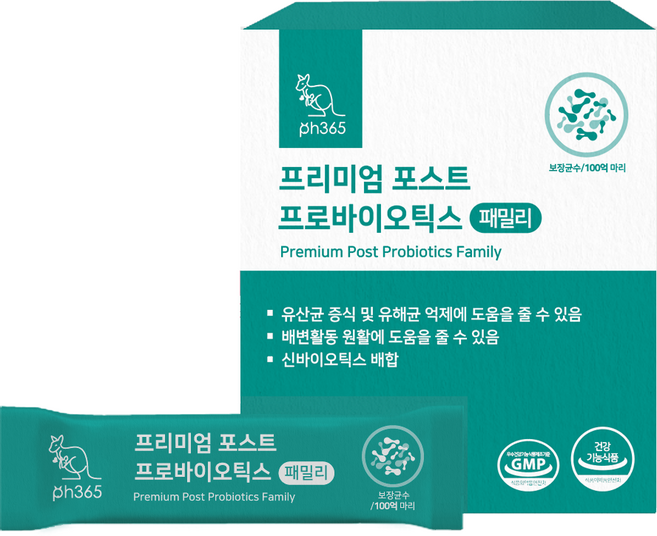 PH365 피에이치365 프리미엄 프로바이오틱스 패밀리 유산균 가족 100억, 2.5g, 30개