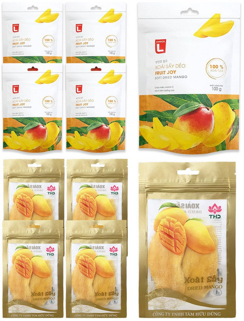 베트남 롯데마트 초이스엘 + THD 건망고 반건조 말린망고 슬라이스 2종, 5세트, 100g