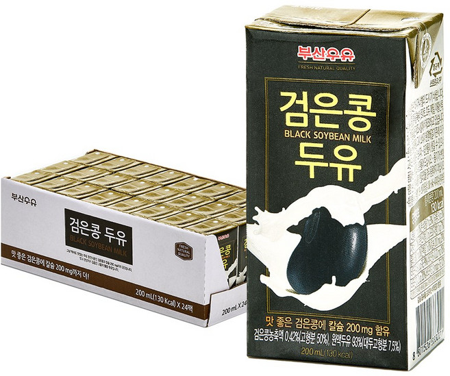 부산우유 검은콩 두유, 24개, 200ml