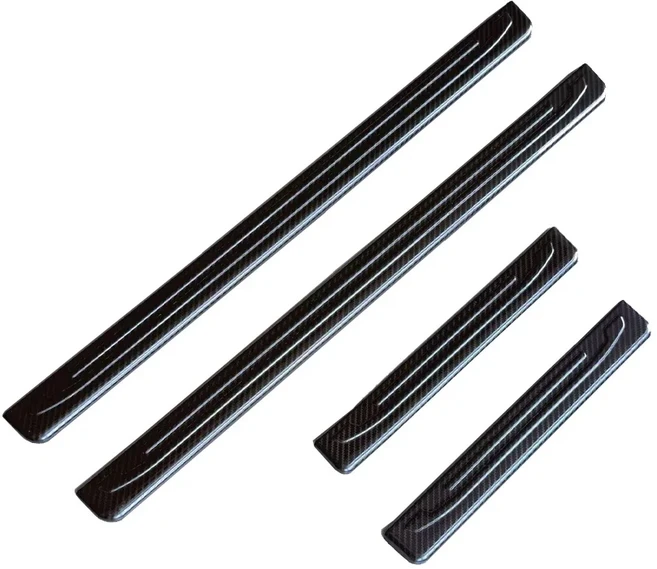 납품전문 토요타 4러너 2025 외부 문턱 페달 커버 보호 액세서리 자동차 도어 실 스커프 플레이트 트림 카, 01 CHINA, 02 Carbon fiber