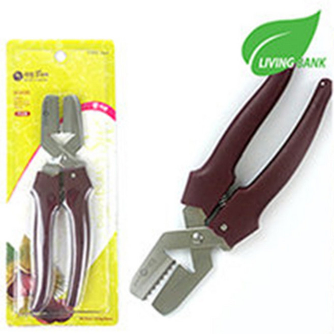 리빙코리아 삼덕 생활뱅크 다용도 밤 가위 까기 명절 밤깎이 칼 견과류 망치 은행 잣 호두 꼬막 껍질 제거기 오프너, 1개