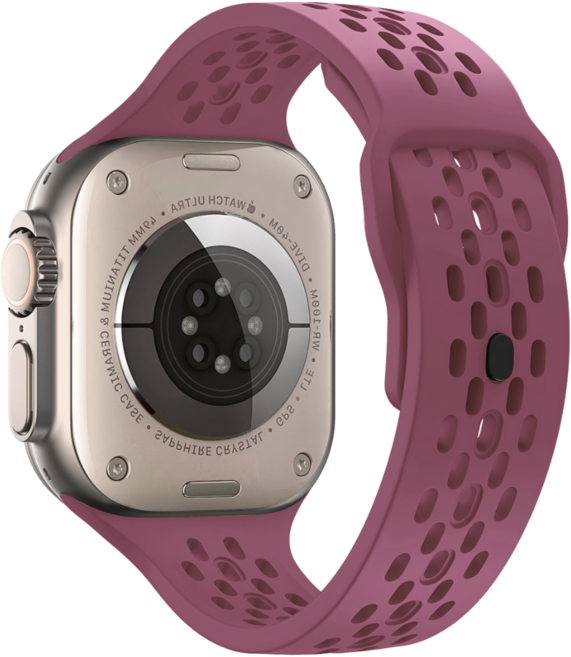 애플워치 호환 타공 통기 실리콘 스트랩 11 10 9 8 7 6 5 4 3 울트라2/3 se2/3, 보라색