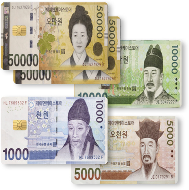 제이엔케이스토어 카드 스킨 꾸미기 스티커 커버 5매입, 지폐, IC 직사각