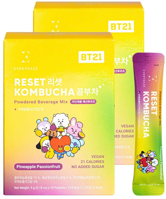 에브리데이즈 리셋 콤부차 파인애플패션후르츠, 5g, 20개 - 쿠팡