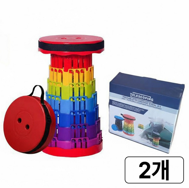 다나몰 휴대용 접이식 폴딩 아코디언 체어 3세대의자, 2개, 레드