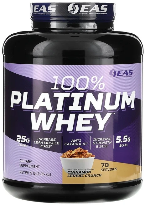 EAS 100% 플레티넘 웨이 시나몬 씨리얼 크런치 2.26kg, 1개 - 쿠팡