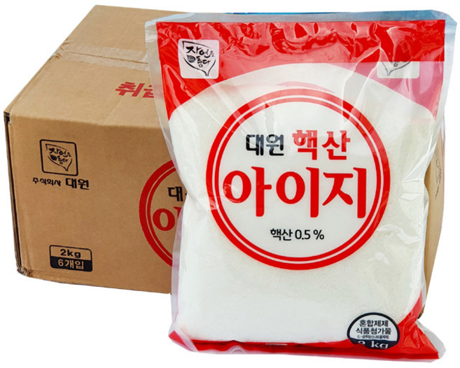 대원 핵산아이지 핵산조미료 2kg 글루타민산나트륨 MSG 향미증진제, 6개