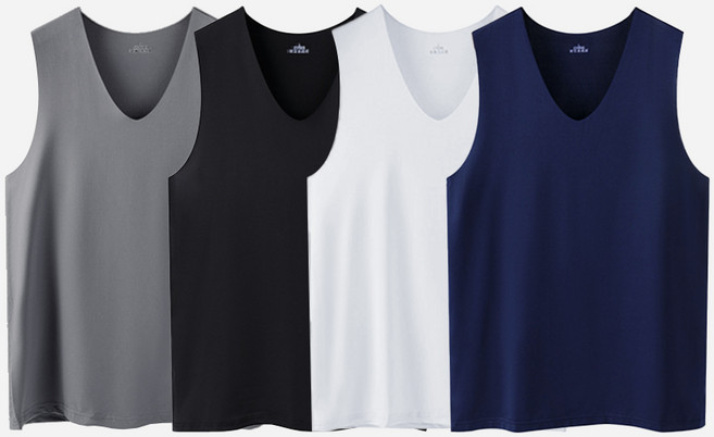 에어리 심리스 남성 민소매 런닝 쿨 냉장 매끈한 무봉제 브이넥 언더셔츠 이너웨어 밀착핏 5p 세트