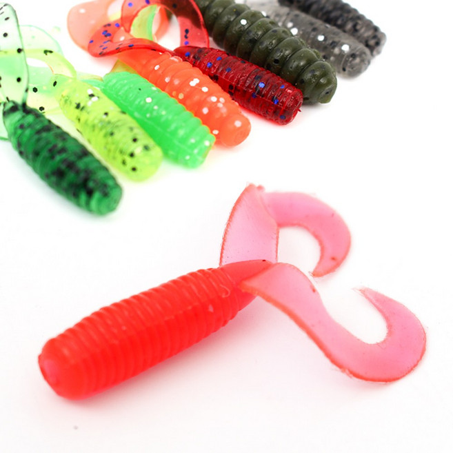 트윈테일 그럽웜 1.52인치 10개입 50개입 선택형 쏘가리 꺽지 배스 우럭 광어, 10개입 009 스모크블랙, 1개