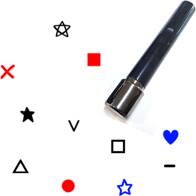 세모 네모 별 엑스 동그라미 모양도장 모양스탬프, 12번) 채운 세모, 1개, 블랙