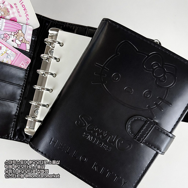 [사은품] 블랙 키티 다이어리 a7 + 무지 속지 + 캐릭터 볼펜 or 스티커 랜덤 증정, 1개, 블랙키티다이어리