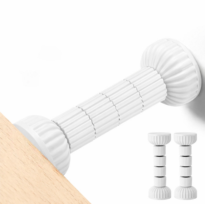 앙플러스 무타공 높이조절 받침대 가구 고정 스토퍼, 2개, 화이트