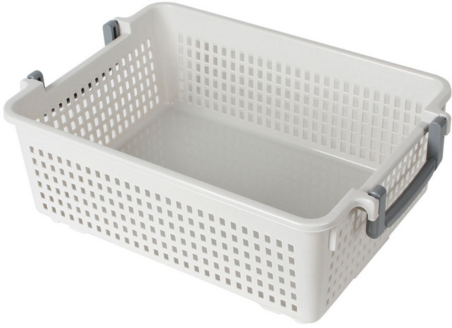 포스아트 사각 손잡이 바스켓 적층형 BN 다용도 수납 바구니, 소, 1개