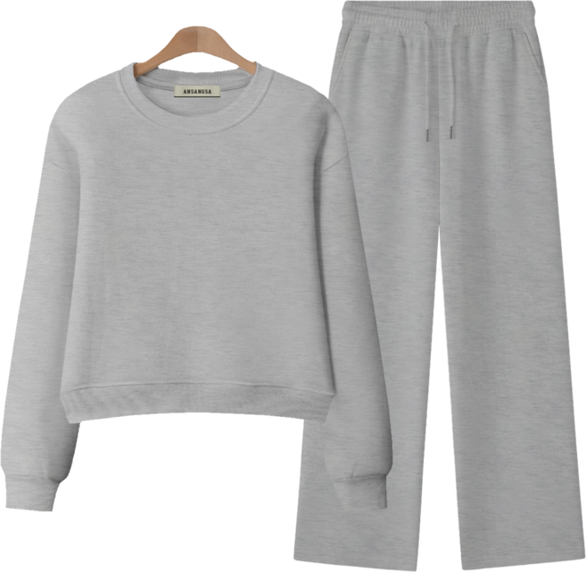 몰토벨리노 [ANSANGSA] 무지여성 맨투맨 상하세트