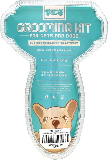 Ruff 'N Ruffus 고양이 및 반려견용 그루밍 키트 털 제거 브러시 및 손톱 깎기 아쿠아 털 제거 브러시 1개 손톱 깎기 1개, RuffNRuffus고양이및반려견용그루밍키트아쿠아브러시 - 쿠팡