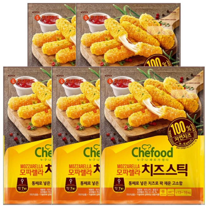 롯데 모짜렐라 치즈스틱, 800g, 5개