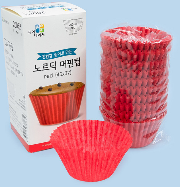 유산지 머핀컵 45mm 유산지컵 베이킹컵 머핀유산지, 빨강, 1000개