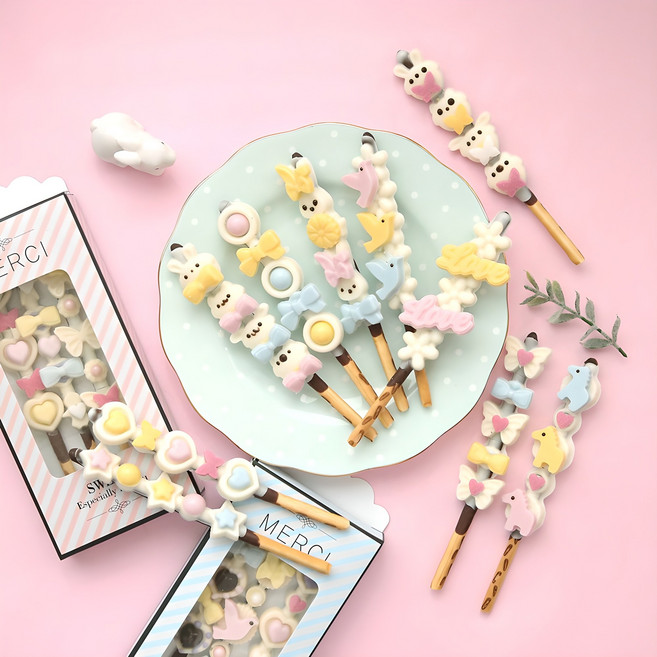 메이크마인 큐티파스텔 리얼 빼빼과자 만들기세트 초콜릿만들기, 12종, 1개