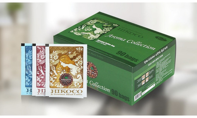 고로 히코코 아로마콜렉션 원두커피 티백 세가지 맛과향 낱개방수포장 휴대용 도서관 선물 답례품, 1박스, 90개입, 3.8g