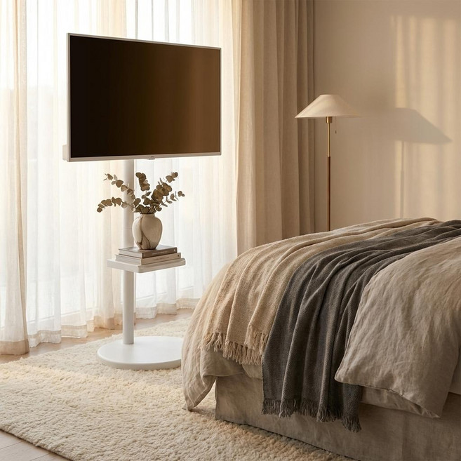 지마운트 무빙스탠드 이동식 티비거치대 삼탠바이미 TV/모니터 거치대 FS220, 화이트, 1개