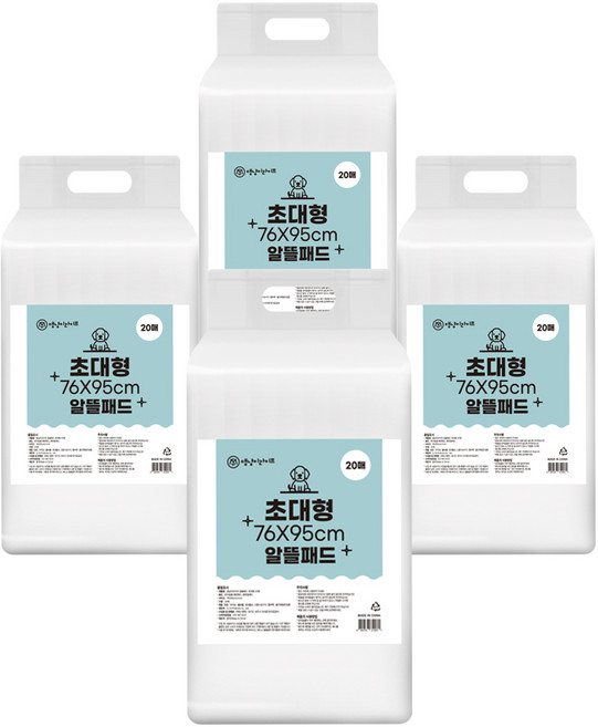 댕냥이라이프 강아지 배변 알뜰패드, 4개, 20개입