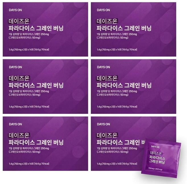 데이즈온 파라다이스 그레인 버닝 6박스(700mg*28정*6박스/12주분), 6박스, 14회분