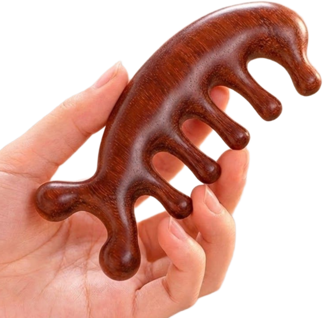 모디케이 두피 괄사 마사지기, 브라운, 1개