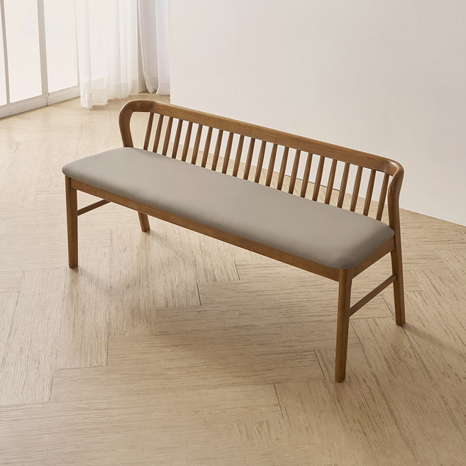 라로퍼니처 허그 메이플 고무나무 원목 2인 3인 벤치 식탁 의자 카페 인테리어 체어