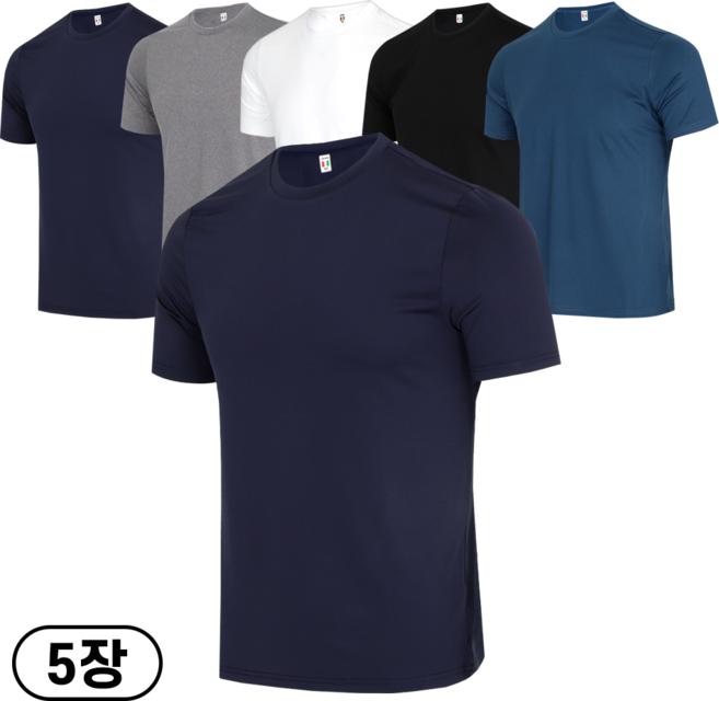 더빅히트 (5장세트) 쿨링 반팔티셔츠 냉감 기능성 라운드 아이스 반팔티 빅사이즈