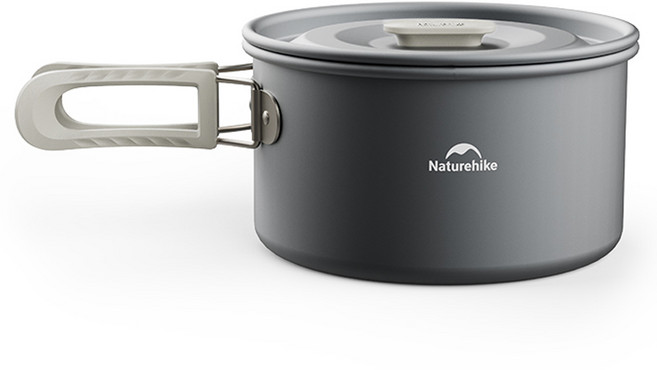 네이처하이크 휴대용 캠핑 알루미늄 냄비, 1개, 블랙