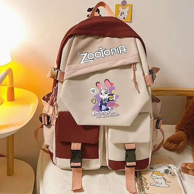 Crazy Zootopia 만화 Judy 야외 배낭 학생 캐주얼 패션 성격 간단한 캠퍼스 학교 가방 휴일, 01 30x14x43cm, 07 26
