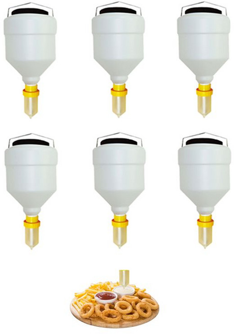 업소용 소스통 드레싱 소스병 거꾸로 소분기 디스펜서, 5.5L 원통 6개 도매, 1개