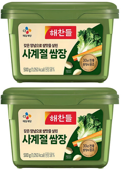 해찬들 사계절 쌈장, 500g, 2개