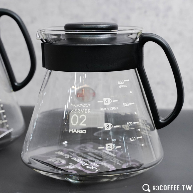 HARIO V60 咖啡壺 耐熱玻璃壺 手沖玻璃壺 XVD-36/60/80B, 1個, XVD-60B(600ml)