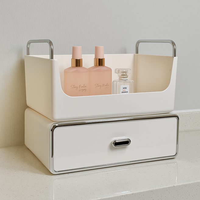 라이프윙 틈새 슬라이딩 수납함 식탁정리함 2단, 아이보리, 1개