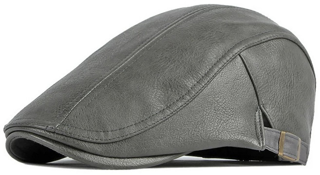 양가죽 헌팅캡 중년 남자 가죽헌팅캡 셰프 남성겨울골프모자 블랙 남성 모자 중년남자