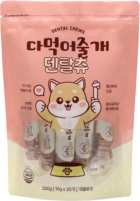 다먹어줄개 강아지 가수분해 덴탈껌 하이포알러제닉, 1개, 200g, 가수분해 닭고기