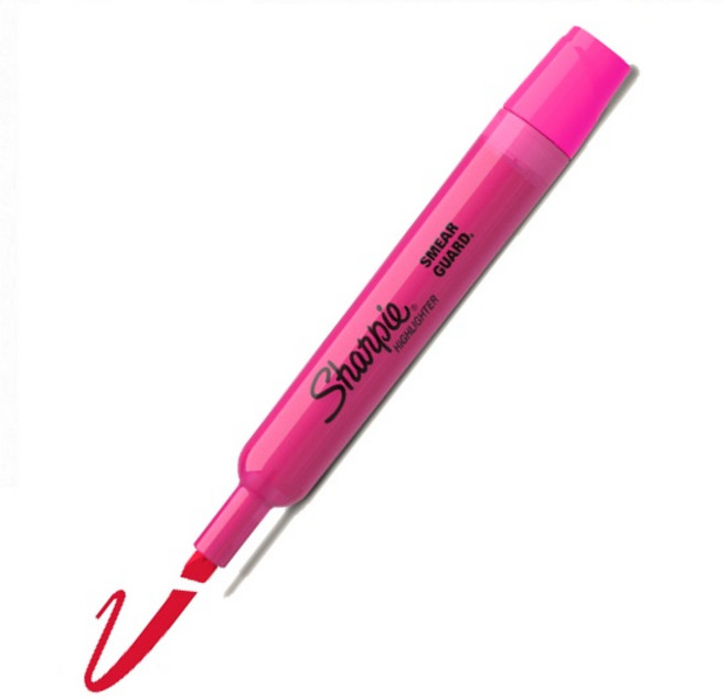 샤피 탱크 형광펜, 5개, 형광 핑크