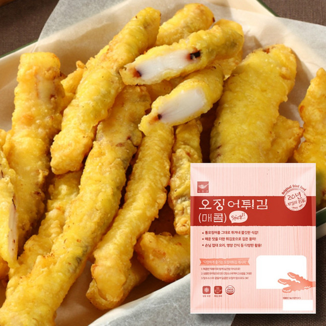 사옹원 오징어 튀김 -매콤한 맛 /혼술 안주 명절 제사 음식, 1kg, 4개