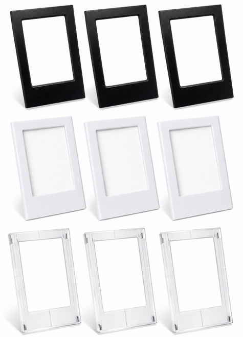 미니 포토 액자 자석 폴라로이드 사진 프레임 무타공 인테리어 9p, 9개, 블랙,화이트,투명