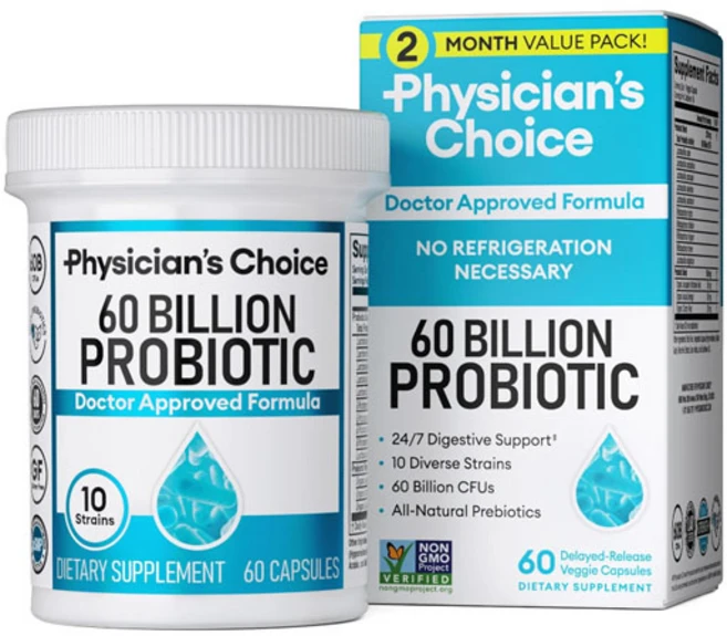 Physicians 피지션 초이스 프로바이오틱스 유산균 600억CFU 60캡슐 2개월분, 1개, 60정 - 쿠팡