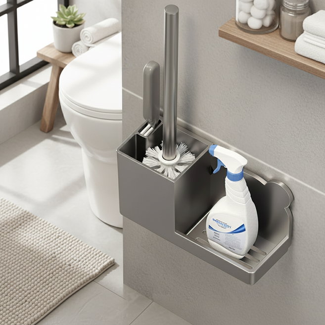 에이솜 욕실 청소솔 욕실 청소도구 화장실 청소솔 화장실 변기솔 변기 청소솔, 1세트, 그레이