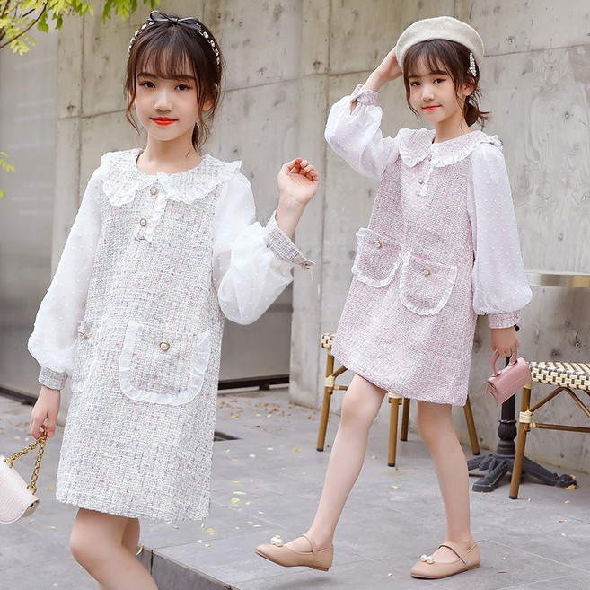 슈가푸딩 주니어 벨지아 트위드 원피스 초등학생 중학생 봄가을 하객룩 입학식 졸업식